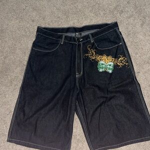 Men's Black Brooklyn xpress Jorts with Skulls
